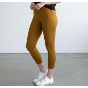 Girlfriend Collective High Rise Compression Leggings Compressive Tan Small